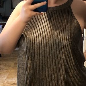 Torrid Gold Metallic Halter Top 3X